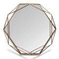 Home Roots Home Roots 321220 Wall Mirror Octagon-Shaped; Gold 321220